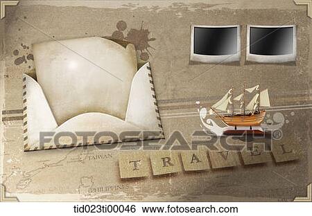 The photo frame, letter, and 'TRAVEL' View Large Illustration Stock Illustration - The photo frame, letter, and 'TRAVEL'. Fotosearch