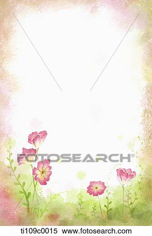Stock Illustration - The pink flower with pink and green background. Fotosearch