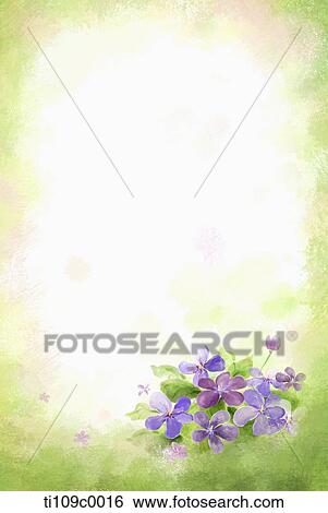 The purple flower with green background View Large Illustration Stock Illustration - The purple flower with green background. Fotosearch