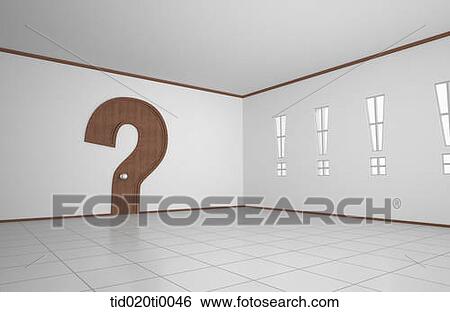 Stock Illustration - The question mark door and exclamation mark window. Fotosearch