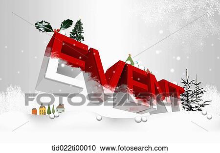 The red 'EVENT' with winter background View Large Illustration Clipart - The red 'EVENT' with winter background. Fotosearch