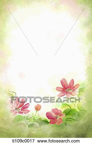 The red flower with green background View Large Illustration Stock Illustration - The red flower with green background. Fotosearch