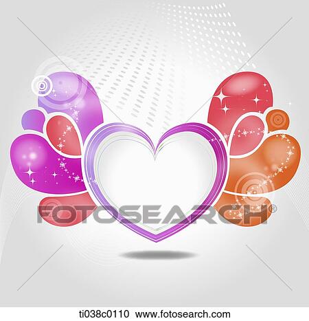 Clipart - The red, pink, orange colored heart. Fotosearch