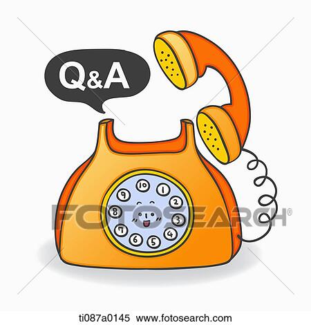 The telephone with 'Q&A' View Large Illustration Stock Illustration - The telephone with 'Q&A'. Fotosearch
