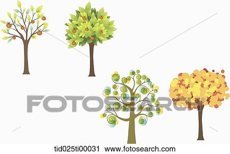 The various kinds of tree View Large Illustration Clip Art - The various kinds of tree. Fotosearch