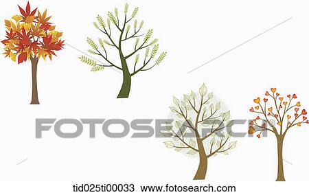 Drawing - The various kinds of tree. Fotosearch