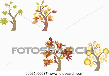 Stock Illustration - The various kinds of tree. Fotosearch