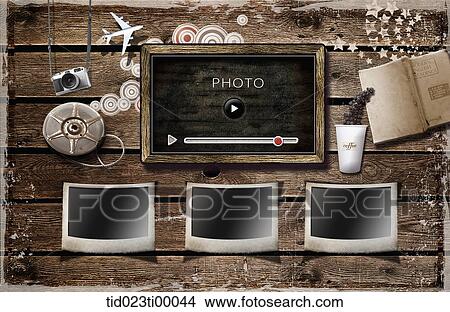 The video photo frame and the decorations View Large Illustration Stock Illustration - The video photo frame and the decorations. Fotosearch