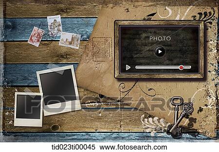 The video photo frame and the decorations View Large Illustration Stock Illustration - The video photo frame and the decorations. Fotosearch