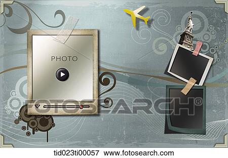 The video photo frame and the tourist site View Large Illustration Stock Illustration - The video photo frame and the tourist site. Fotosearch