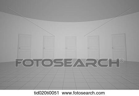 The white door on the round wall View Large Illustration Clip Art - The white door on the round wall. Fotosearch