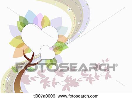 The white heart and colorful leaves tree View Large Illustration Stock Illustration - The white heart and colorful leaves tree. Fotosearch