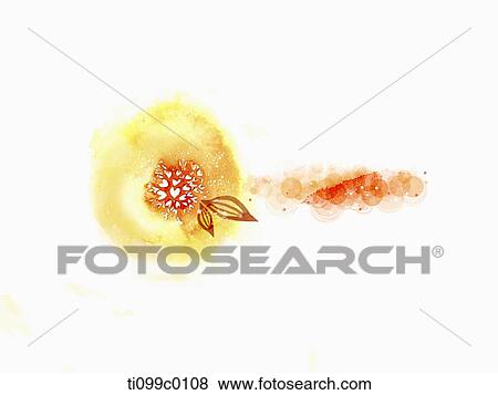 The white heart flower with yellow background View Large Illustration Stock Illustration - The white heart flower with yellow background. Fotosearch
