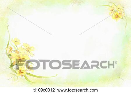 The yellow flower with green background View Large Illustration Drawing - The yellow flower with green background. Fotosearch