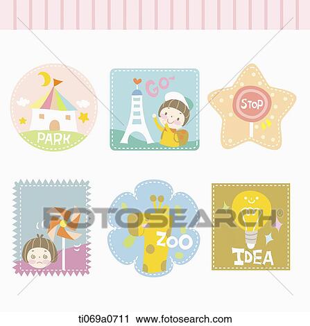Various theme icons View Large Illustration Clip Art - Various theme icons . Fotosearch