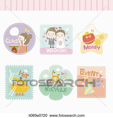 Various theme icons View Large Illustration Clipart - Various theme icons . Fotosearch