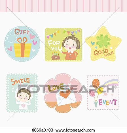 Drawing - Various theme icons . Fotosearch