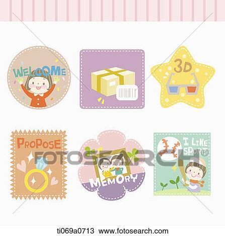 Drawing - Various theme icons . Fotosearch