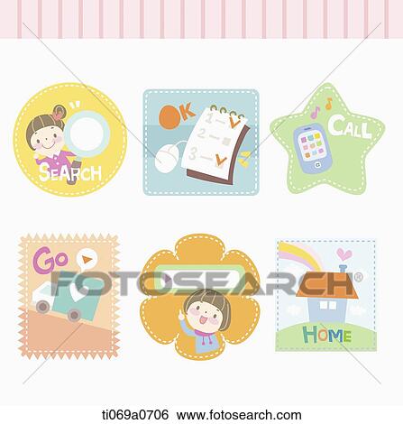 Various theme icons View Large Illustration Stock Illustration - Various theme icons . Fotosearch