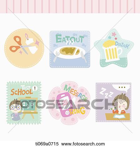 Various theme icons View Large Illustration Stock Illustration - Various theme icons . Fotosearch