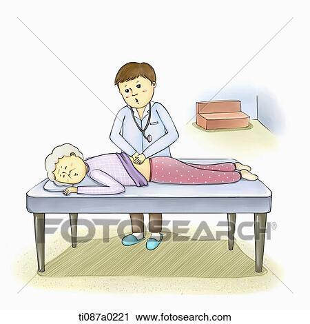 Volunteer giving medical service for the old View Large Illustration Clip Art - Volunteer giving medical service for the old . Fotosearch