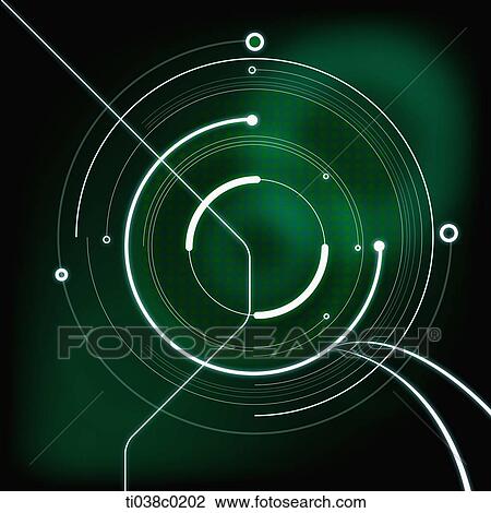 White circle and green background View Large Illustration Drawing - White circle and green background. Fotosearch