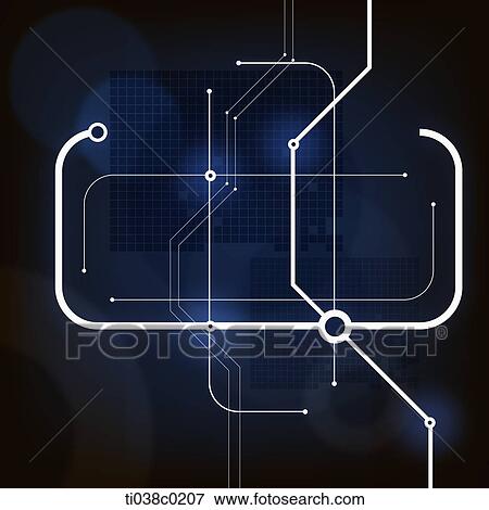 Stock Illustration - White line and blue background. Fotosearch