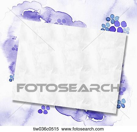 Stock Illustration - White paper and blue paint . Fotosearch
