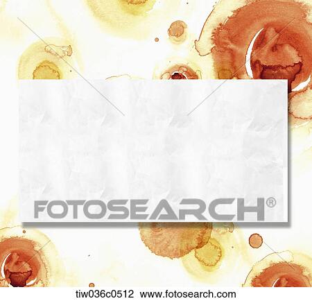 Drawing - White paper and orange colored circle. Fotosearch