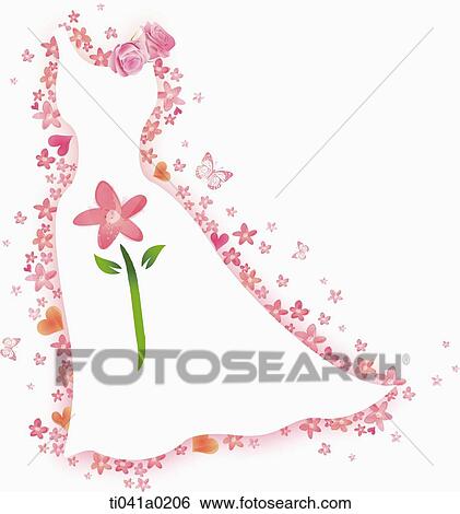 White wedding dress with flower View Large Illustration Stock Illustration - White wedding dress with flower . Fotosearch