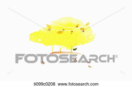 Yellow tree View Large Illustration Stock Illustration - Yellow tree. Fotosearch