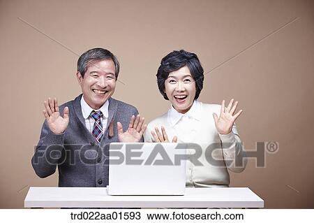 An old man and old woman surprised at laptop monitor View Large Photo Image Stock Image - An old man and old woman surprised at laptop monitor. Fotosearch