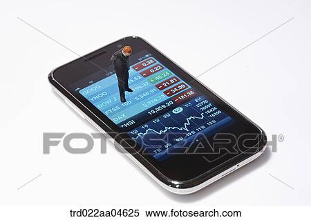 Stock Photography - Businessman figure on the Smartphone . Fotosearch
