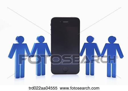 Smartphone and blue figure in a row View Large Photo Image Stock Photography - Smartphone and blue figure in a row. Fotosearch
