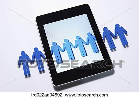 Tablet PC and blue figure in a row View Large Photo Image Stock Image - Tablet PC and blue figure in a row . Fotosearch