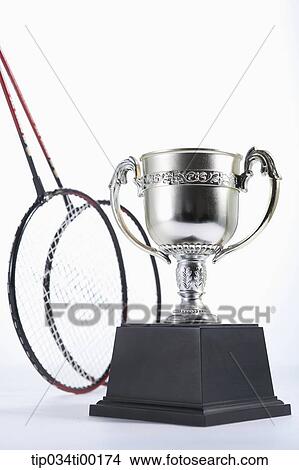 The badminton racket and trophy View Large Photo Image Picture - The badminton racket and trophy. Fotosearch