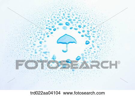 Picture - The blue umbrella shaped water drop . Fotosearch