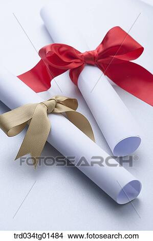 The diploma with gold and red ribbon View Large Photo Image Picture - The diploma with gold and red ribbon . Fotosearch