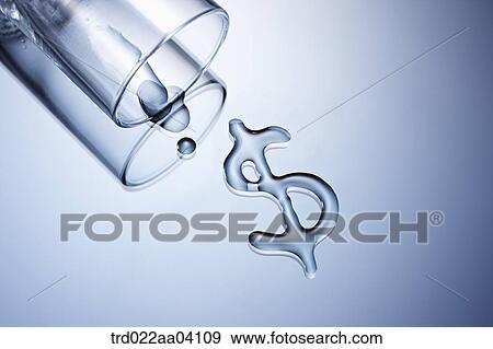 The dollar shaped water from a glass View Large Photo Image Stock Photo - The dollar shaped water from a glass. Fotosearch