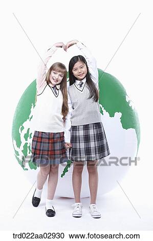 The global students making heart together View Large Photo Image Stock Image - The global students making heart together. Fotosearch