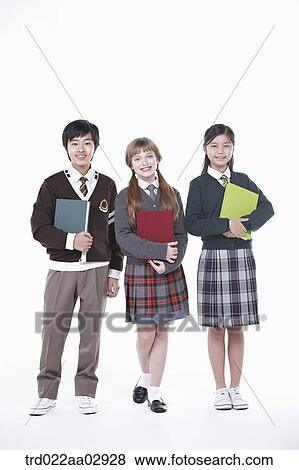Stock Photo - The global students standing with the book. Fotosearch