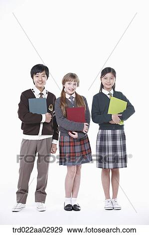 Stock Photo - The global students standing with the book. Fotosearch