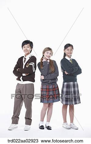 The global students standing with their arms folded View Large Photo Image Stock Image - The global students standing with their arms folded. Fotosearch