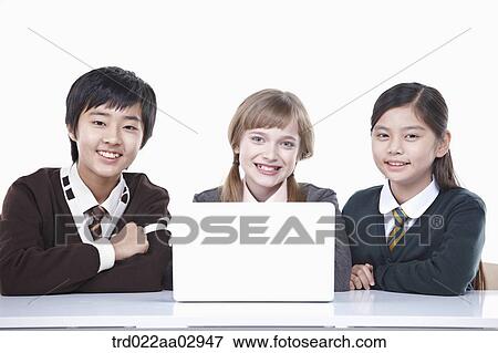 The global students with the laptop View Large Photo Image Stock Photo - The global students with the laptop . Fotosearch