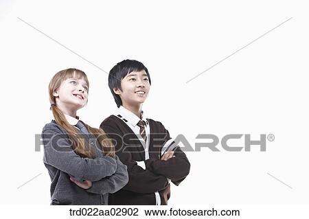 The global students with their arms folded View Large Photo Image Stock Image - The global students with their arms folded. Fotosearch