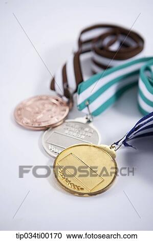 The gold, silver, and bronze prize medal View Large Photo Image Stock Image - The gold, silver, and bronze prize medal. Fotosearch