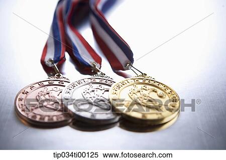 The gold, silver, and bronze prize medal View Large Photo Image Stock Photography - The gold, silver, and bronze prize medal. Fotosearch
