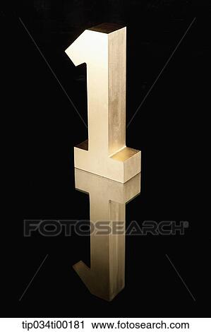 Stock Image - The golden number one. Fotosearch