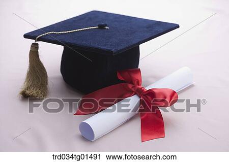 The graduation cap and the diploma View Large Photo Image Stock Image - The graduation cap and the diploma. Fotosearch