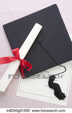 The graduation cap and the diploma View Large Photo Image Stock Image - The graduation cap and the diploma. Fotosearch
